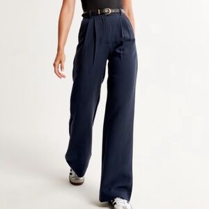 Abercrombie & Fitch Dark Blue Wide Leg Trousers
